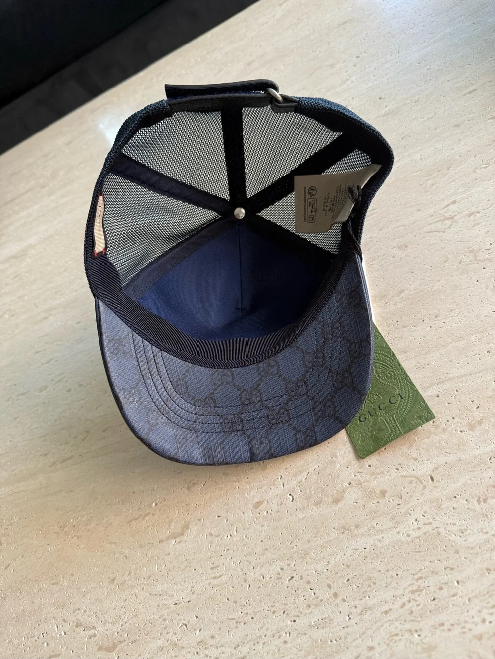 NWT Gucci GG Supreme Blue Baseball Hat Size S  57cm Unisex